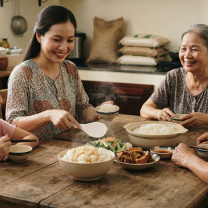 Gạo ST21 cho bữa cơm gia đình – bảo quản nơi khô và kín