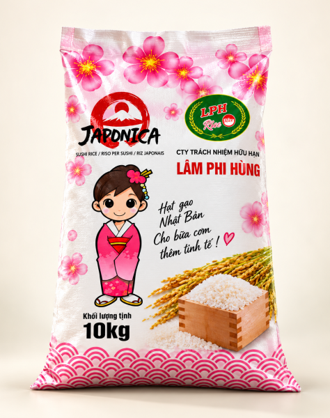 Gạo Nhật Japonica Lâm Phi Hùng 10kg