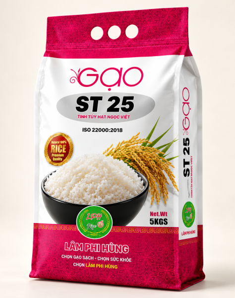 Gạo ST25 Lúa Tôm Lâm Phi Hùng 5kg