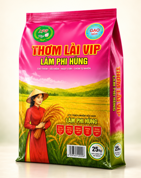 Gạo Thơm Lài VIP Lâm Phi Hùng 25kg