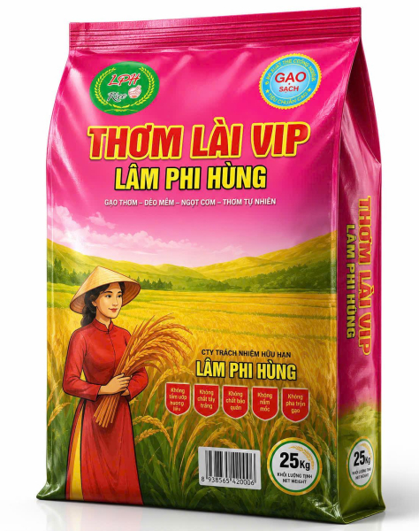 Gạo Thơm Lài VIP Lâm Phi Hùng 25kg