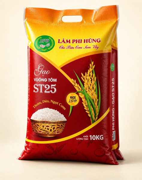 Gạo ST25 Vuông Tôm Lâm Phi Hùng 10kg