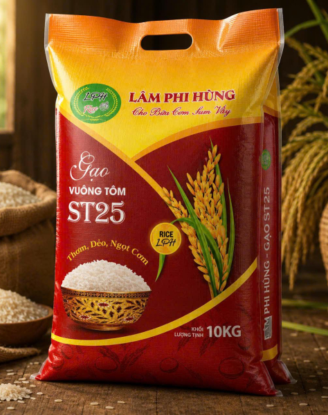 Gạo ST25 Vuông Tôm Lâm Phi Hùng 10kg
