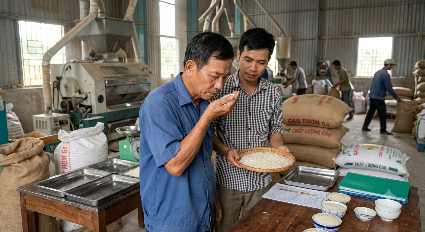 Đánh giá chất lượng của gạo Thơm 64